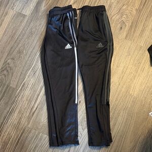 Adidas Kids Black Joggers with White Stripes